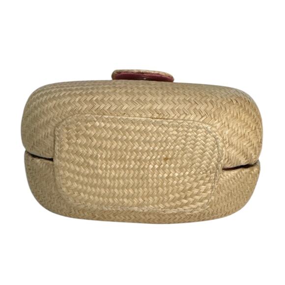 Donna Dixon Buntal Natural Straw Mini Bag with Charm Handle - Picture 4 of 5